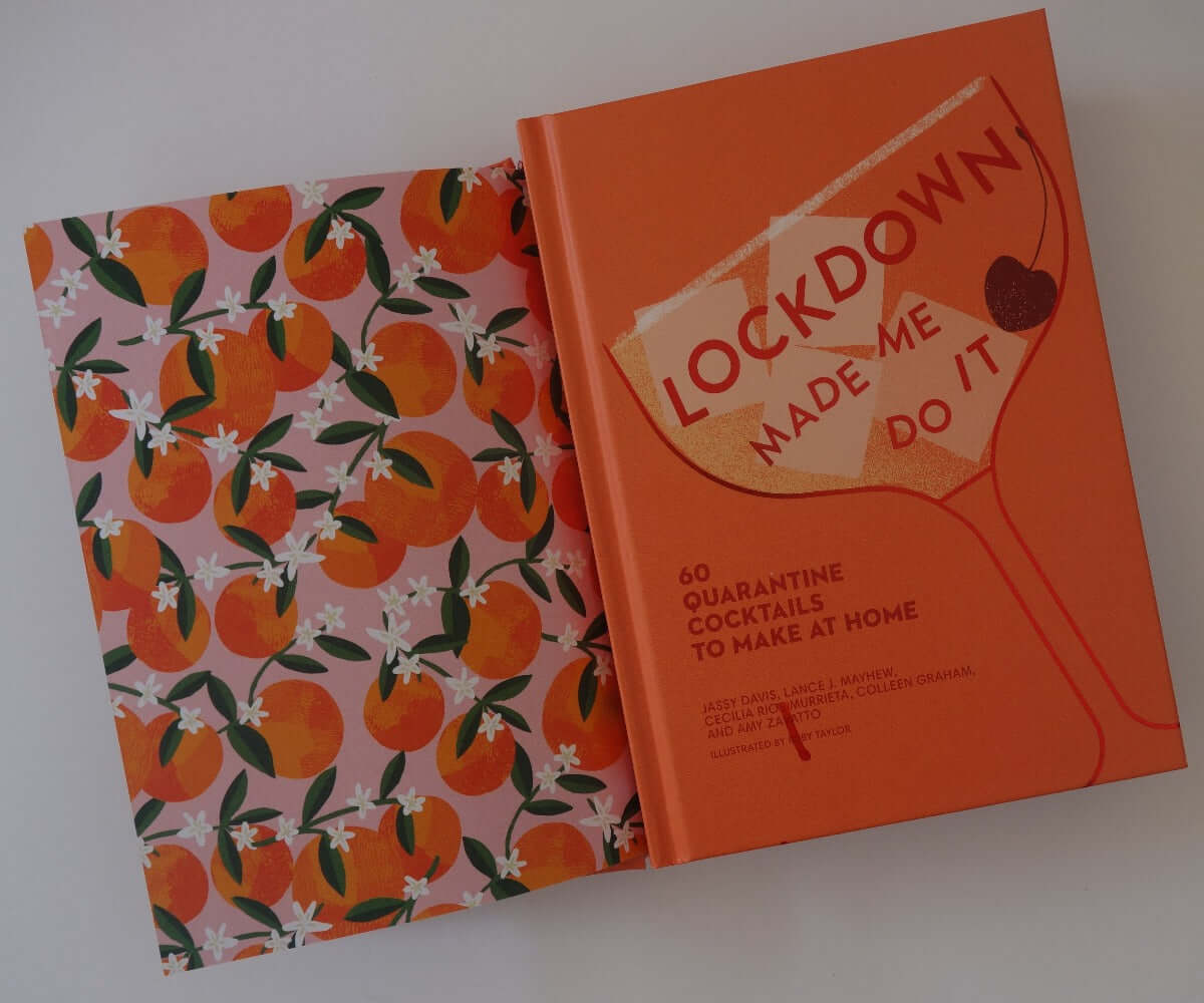 Tasmanian Coffee Gift featuring cocktail book 'Lockdown Made Me Do It' and fruity decorative cover.