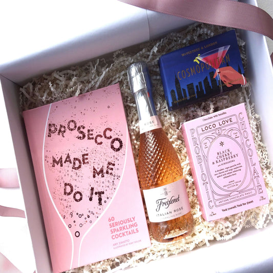 Luxury gift box for her featuring Freixenet sparkling rosé wine and curated gourmet products.