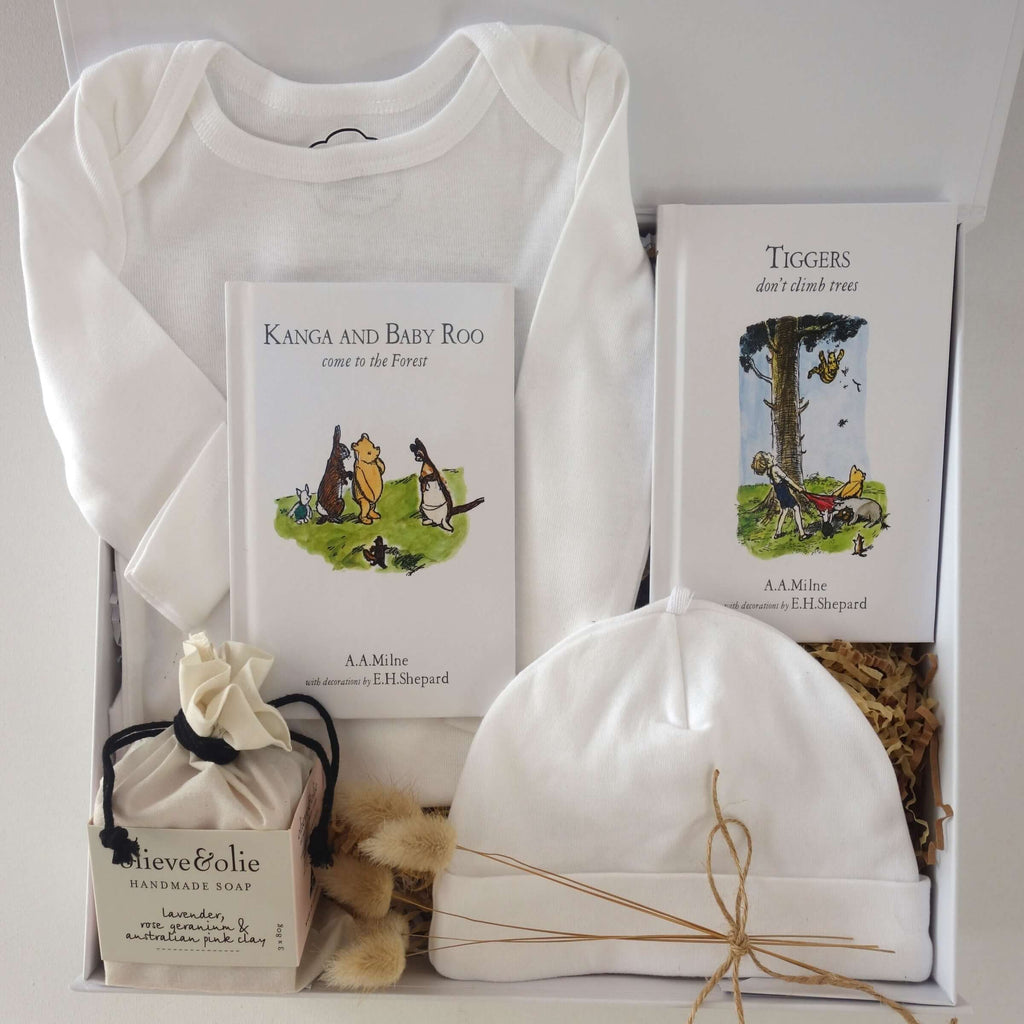white baby gift box | Eco by design gifts Hobart